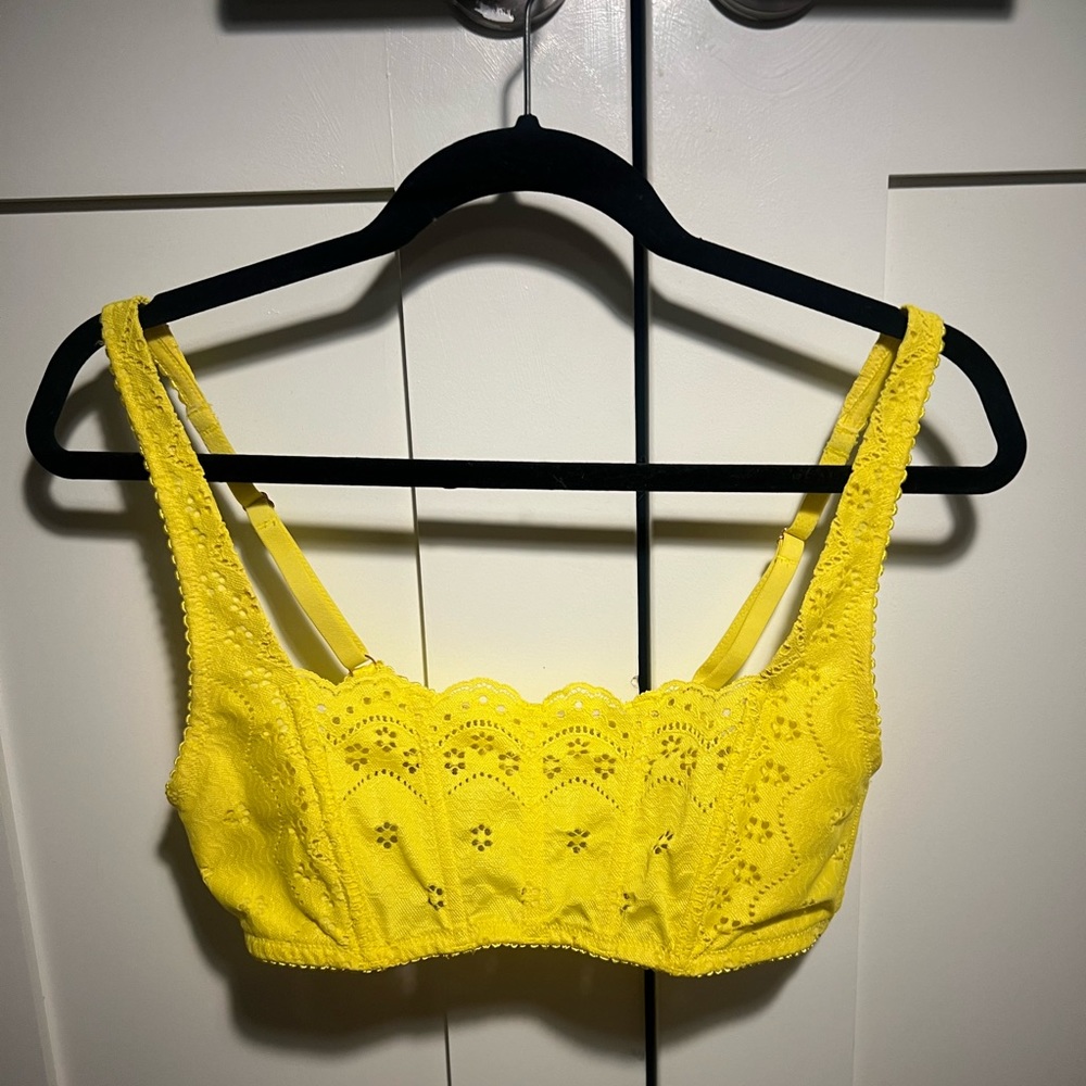 Savage X Fenty yellow lace boned bralette